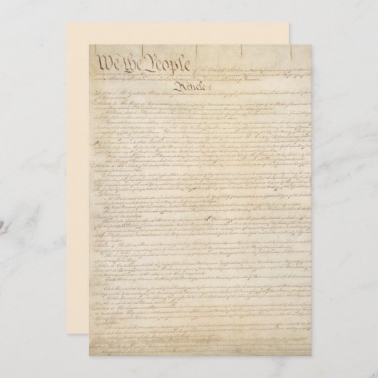 Verfassung der Staaten, Wir, das Volk Einladung (Vorne/Hinten)