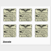 Verfassung der Vereinten Staaten Quadratischer Aufkleber (Blatt)