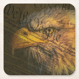 Verfassung mit Adler Rechteckiger Pappuntersetzer