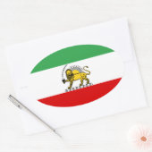 Verfassung: Monarchie der iranischen Flagge (1907- Ovaler Aufkleber (Umschlag)