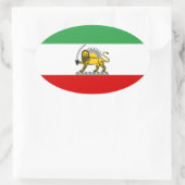 Verfassung: Monarchie der iranischen Flagge (1907- Ovaler Aufkleber (Tasche)