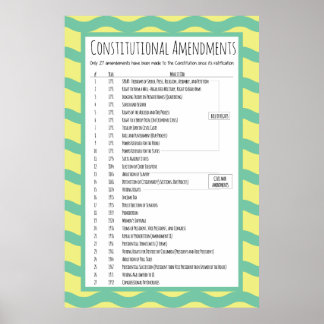 Verfassungsänderungen der USA Poster