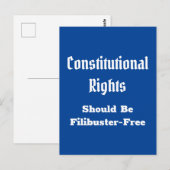 Verfassungsrecht Filibuster Free Postcard Postkarte (Vorne/Hinten)
