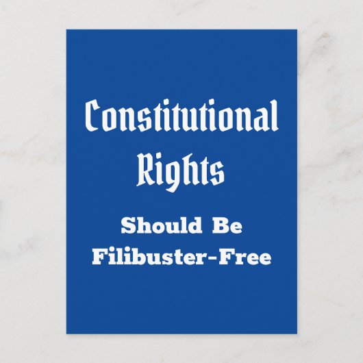 Verfassungsrecht Filibuster Free Postcard Postkarte (Vorderseite)