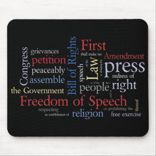 Verfassungszusatz-Wort-Wolken-Redefreiheit Mousepad