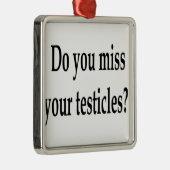 Verfehlen Sie Ihre Testikel? Silbernes Ornament (Rechts)