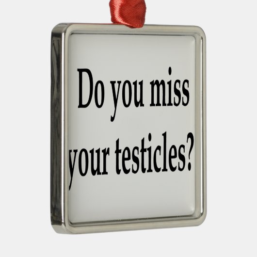 Verfehlen Sie Ihre Testikel? Silbernes Ornament (Rechts)