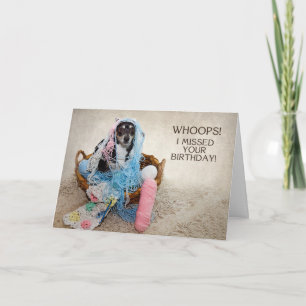 VERFEHLTER GEBURTSTAG - SPASS - HUND IN JARN GEÄND KARTE