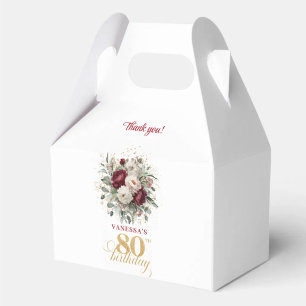 Verfeinerte Blush Burgunder 80. Geburtstagsgeschen Geschenkschachtel