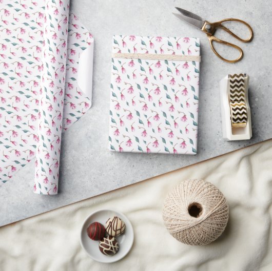 Verfeinerte Eleganz Blumen Geschenkpapier (Kunsthandwerk)