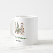 Verfeinerte Leopard-Weihnachtsbäume Personalisiert Kaffeetasse (Vorderseite Links)
