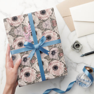 Verfeinerte Luxus-Anemonenblüten-Kunst Geschenkpapier