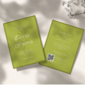 Verfeinerte Skript-Palmbaum-Chartreuse-Strandhochz Einladung