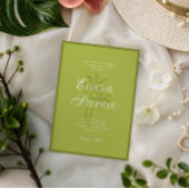 Verfeinerte Skript-Palmbaum-Chartreuse-Strandhochz Einladung