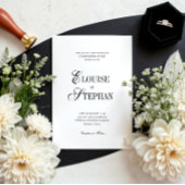 Verfeinerte Skript Weiße QR-Code-Details Hochzeit Einladung