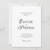 Verfeinerte Skript Weiße QR-Code-Details Hochzeit Einladung (Vorderseite)