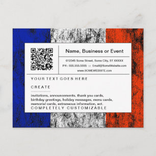 verfeinerter QR-Code : Frankreich Einladungspostkarte