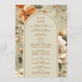 Verfeinertes Boho-Kupfer-Elfenbein-Sage-Hochzeitsp Programm (Rückseite)