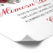 Verfeinertes Boho-Mimosa-Bar-Blush-Burgund-Schild Poster (Ecke)