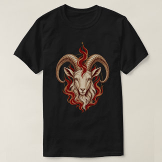 Verfeinertes Burgunder Yin-Feuer-Schaf T-Shirt