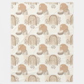 Verfeinertes Elfenbein Hellbraun Boho-Decke Kunst Fleecedecke (Vorderseite)