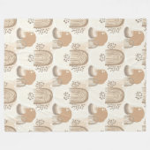 Verfeinertes Elfenbein Hellbraun Boho-Decke Kunst Fleecedecke (Vorderseite (Horizontal))