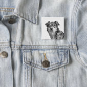 Verfeinertes monochromes großes Mischlingshund-Ras Button (Beispiel)