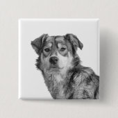 Verfeinertes monochromes großes Mischlingshund-Ras Button (Vorderseite)