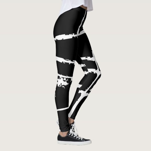 Verfeinertes weißes Light-Grunge-Mesh modern schmu Leggings (Rechts)