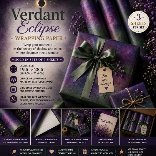 Verfinsterung im Grünen Geschenkpapier Set