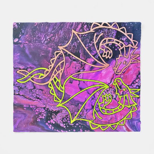 Verflochtene Drachen Fleecedecke (Vorderseite (Horizontal))