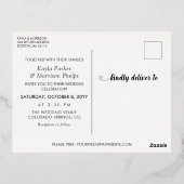 Verflochtene Herzen, die wir hochzimmern Folie Einladungspostkarte (Rückseite)