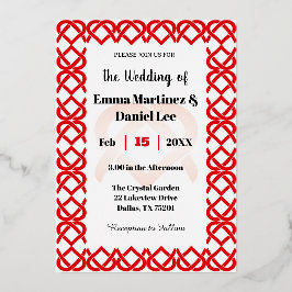 Verflochtene Herzen Folieneinladung