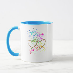 Verflochtene Herzen verwirrte romantische Tasse