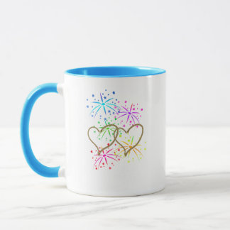 Verflochtene Herzen verwirrte romantische Tasse