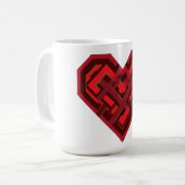 Verflochtenes Herz der Liebe Kaffeetasse (Vorderseite Links)