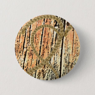 Verflochtenes Herz-Liebeseil-Herzholz hölzern Button