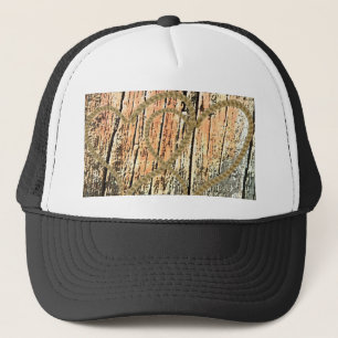 Verflochtenes Herz-Liebeseil-Herzholz hölzern Truckerkappe