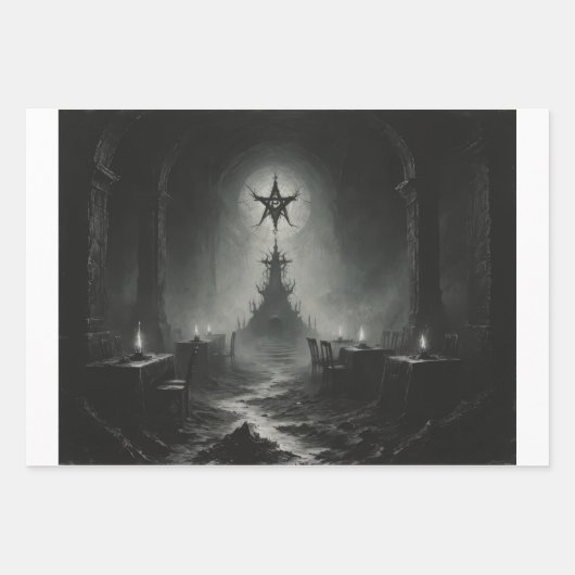 Verfluchte Altare und schwarze Magie-Adepten Geschenkpapier Set (Vorderseite)