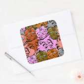 Verfluchte Bilder von Katzen Tierkunst Quadratischer Aufkleber (Umschlag)