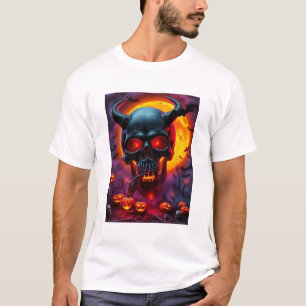 Verfluchter Halloween-Totenschädel T-Shirt