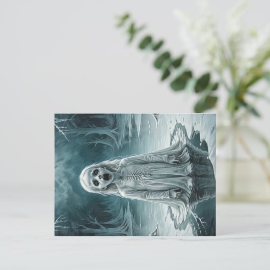 Verfluchter Kindergeister im Eiswintersee Postkarte (Stehend Vorderseite)