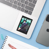 🌘 Verfluchter Schattenkrieger-Aufkleber – Dunkler Aufkleber (Laptop mit iPhone)