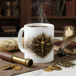Verfluchtes Kompass-Sigil-Pirat Kaffeetasse