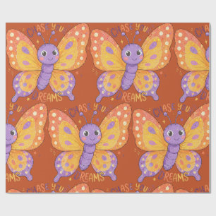 Verfolge deine Träume Süße Schmetterling-Illustrat Geschenkpapier
