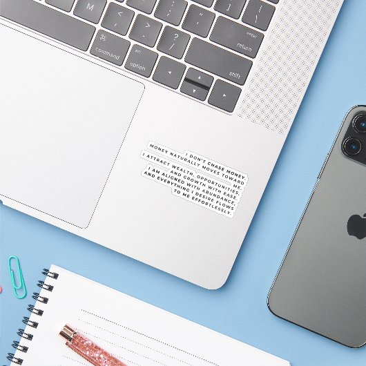 Verfolge Geld nicht — Befehle es Aufkleber (Laptop mit iPhone)