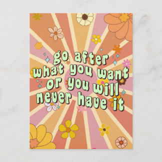 Verfolge, was du willst Inspirierender Spruch Postkarte