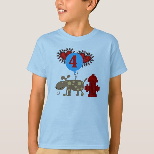 Verfolgen Sie 4. Geburtstag T-Shirt (Vorderseite)