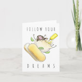 Verfolgen Sie Ihre Träume lustige Mops-Karte Karte (Vorderseite)