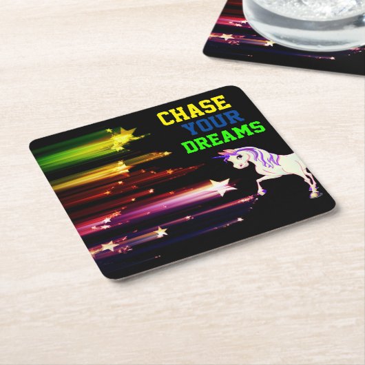 Verfolgen Sie Ihre Träume Rechteckiger Pappuntersetzer (angewinkelt)